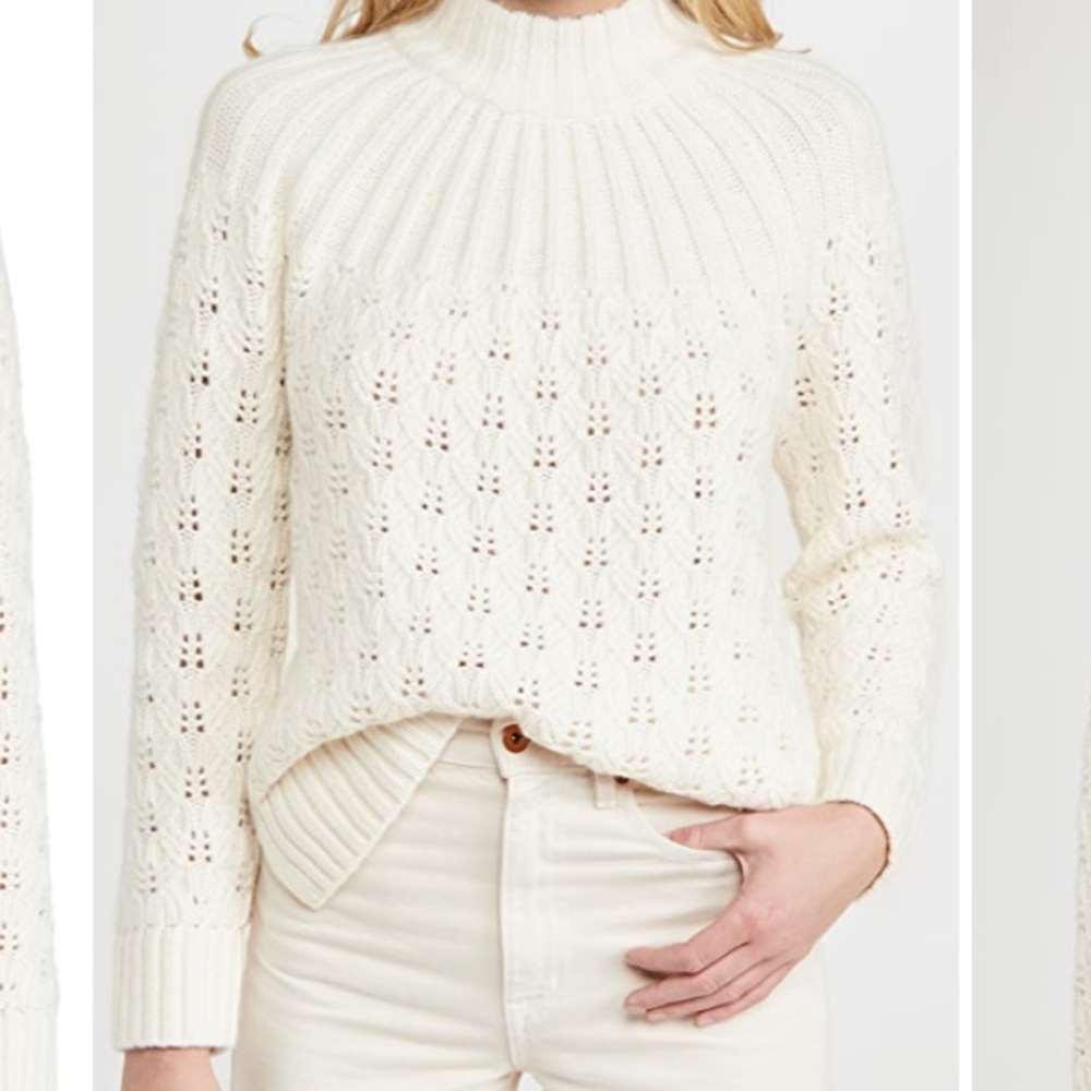 Madewell Cream Cable knit Sweater XS NWT